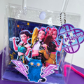 Personalized clear party favor bag with custom K-Pop birthday theme, name and age