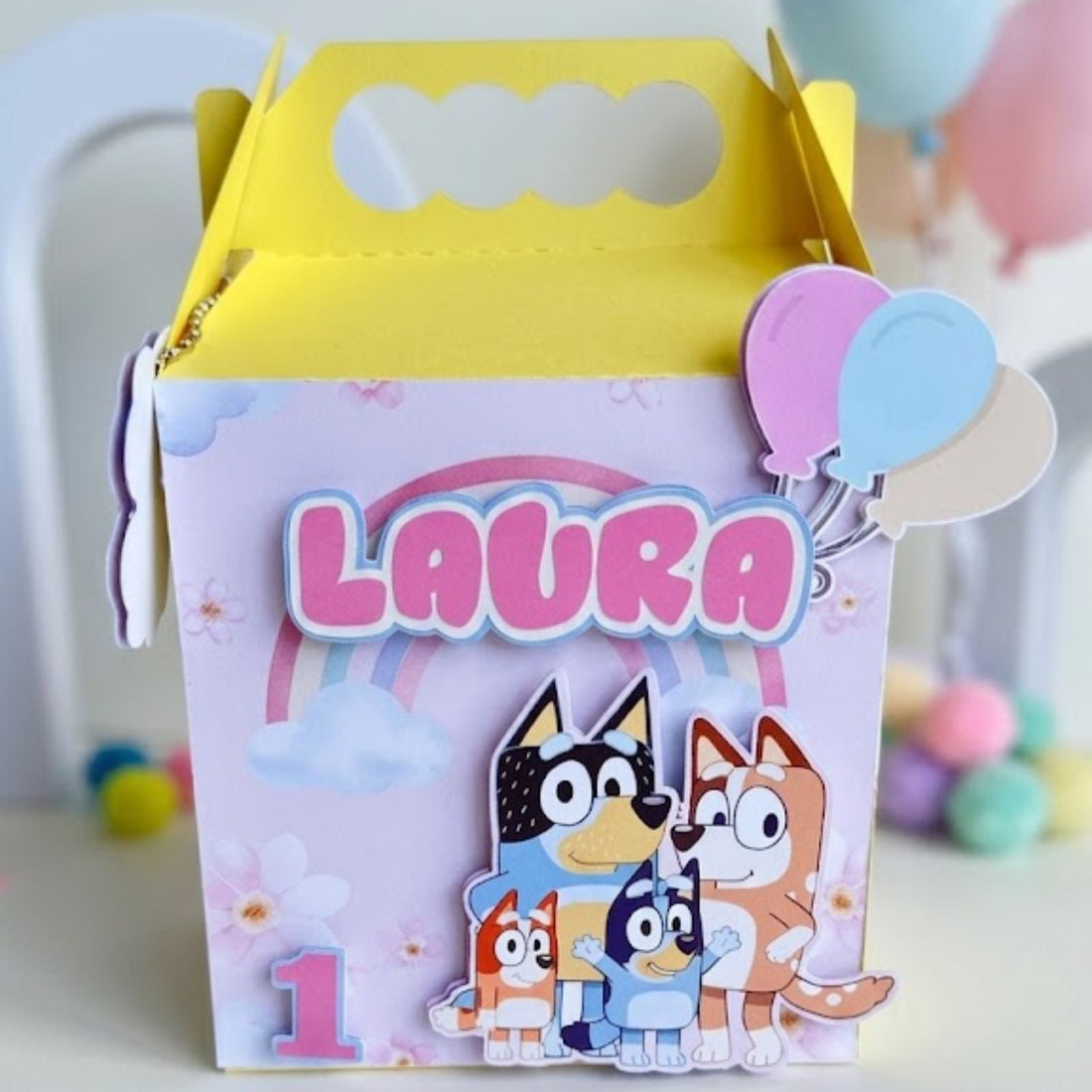 Bluey mini lunch  box party favor personalized for birthday celebrations